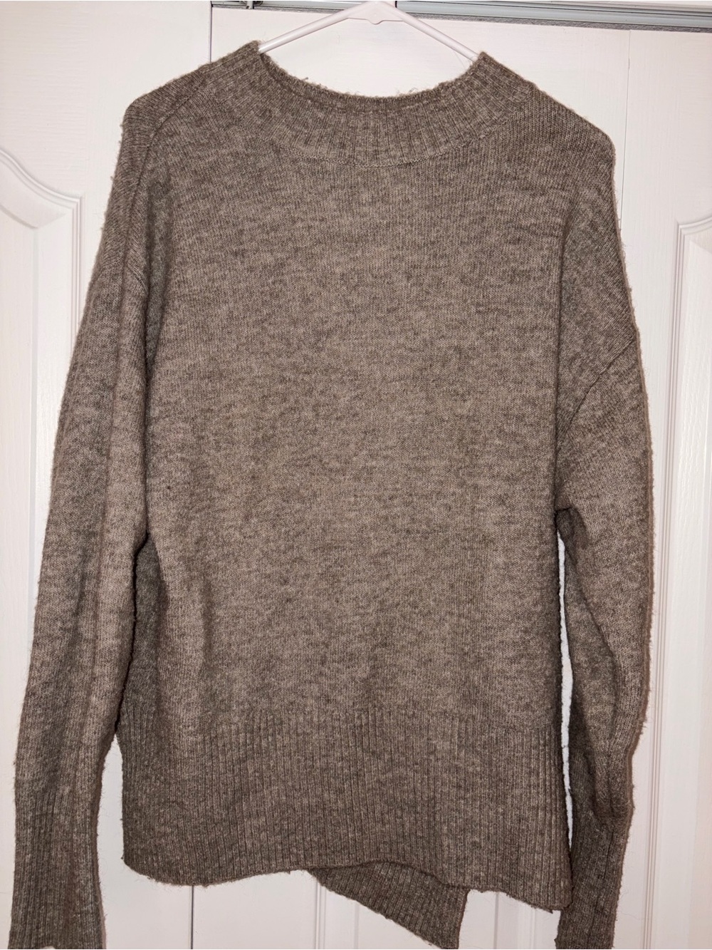 H&M Oversized Crewneck Sweater in Taupe